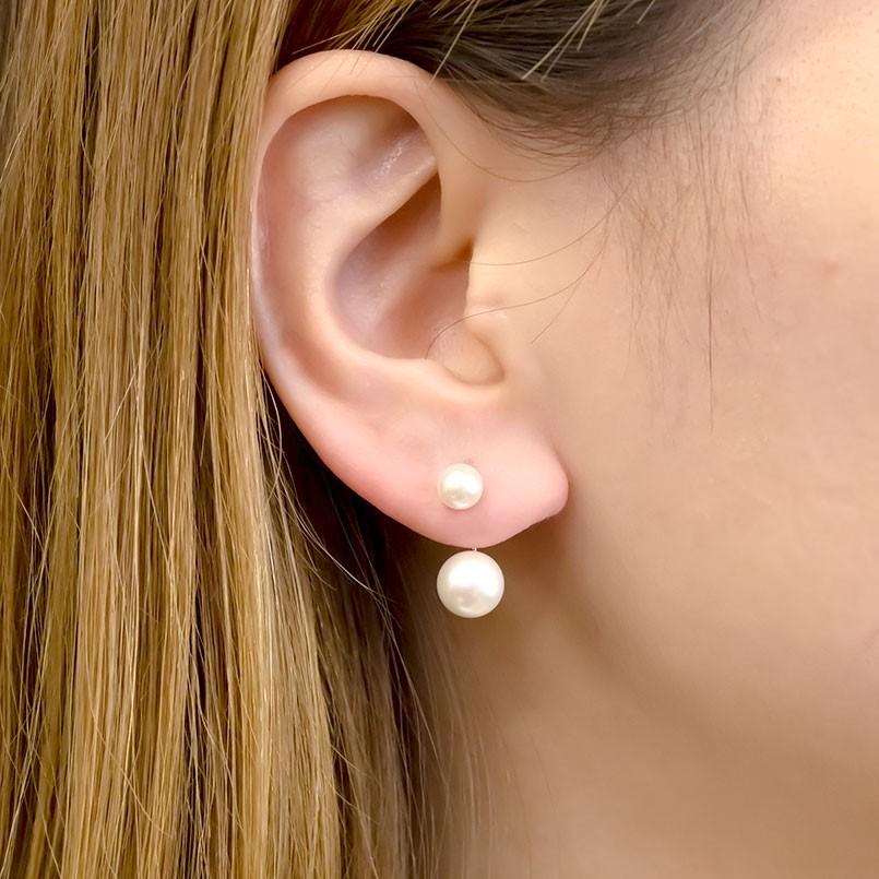ピアス 18金 パール アコヤ真珠 フック パール キャッチ ゴールド イエローゴールドk18 18k シンプル フォーマル 人気 送料無料 セール saleの画像