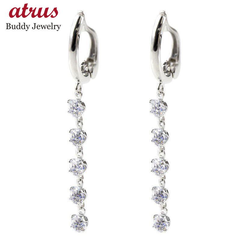 ピアリング イヤリング プラチナ キュービックジルコニア pt900 シンプル ゆれる 揺れる レディース ノンホールピアス あすつく 送料無料 年末年始セール