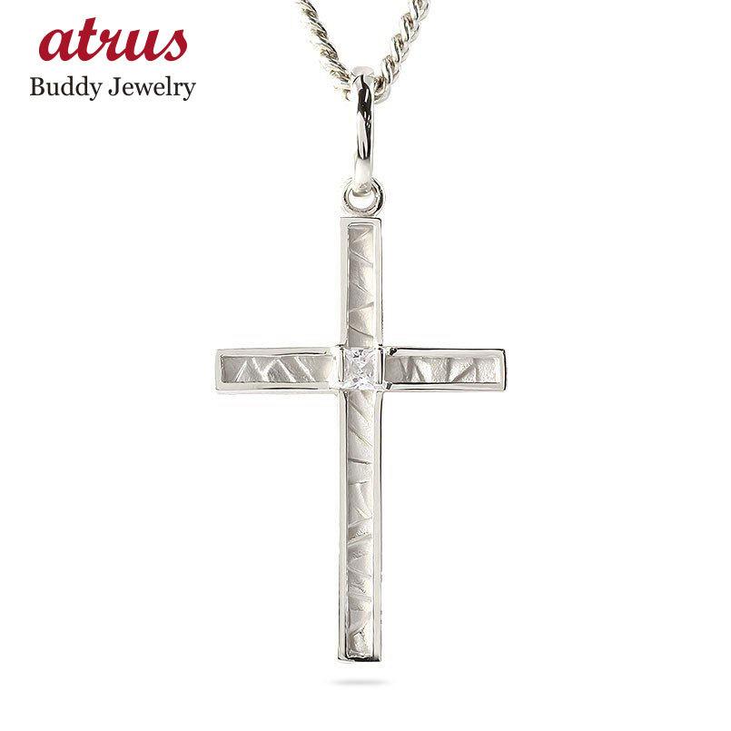 18金 ネックレス メンズ トップ 喜平用 クロス ダイヤモンド 一粒 大粒 つや消し ゴールド 18k ホワイトゴールドk18 十字架 チェーン キヘイ 男性 送料無料 Jsonic Ca