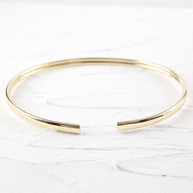 ゴールド レディース バングル ブレスレット 10k 10金 イエロー