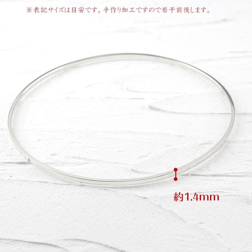 バングル ブレスレット シンプル シルバー レディース 地金 細身 sv925 輪 女性 鍛造 送料無料 セール saleの画像