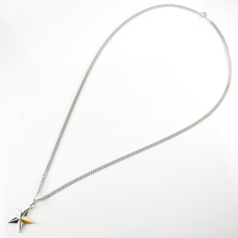 24金 純金 ネックレス シルバー メンズ 喜平 トップ 星 ペンダントトップ スター キヘイ sv925 24k コンビ つや消し 男性 地金 送料無料 saleの画像