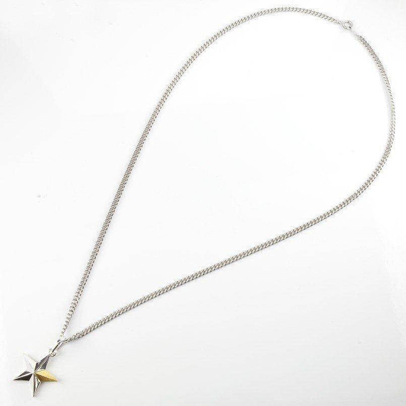 純金 ネックレス 24金 シルバー メンズ 喜平 トップ 星 ペンダントトップ スター キヘイ sv925 24k コンビ つや消し 男性 地金 送料無料 セール saleの画像