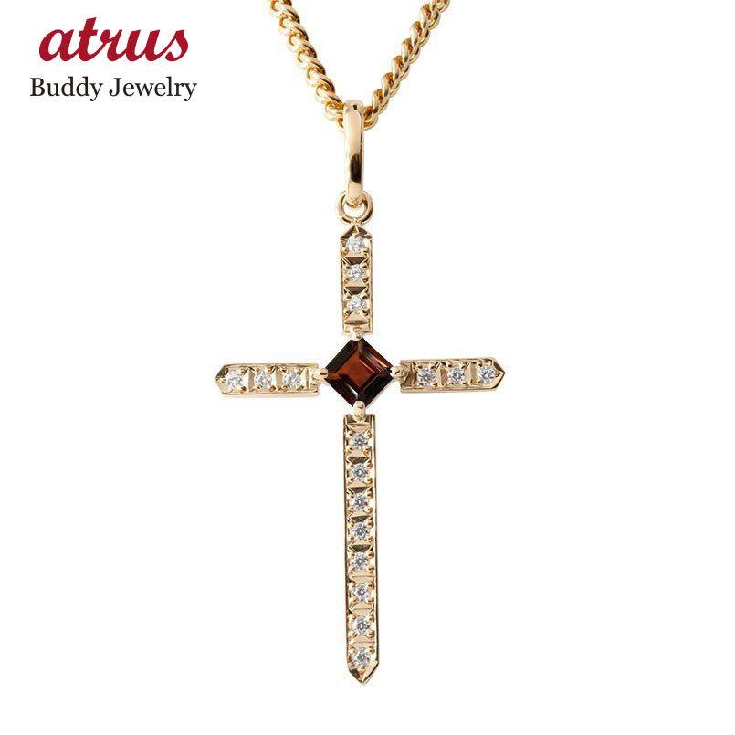 ゴールド ネックレス クロス メンズ トップ ネックレス ペンダント 喜平 ダイヤモンド 腕時計 アクセサリー ガーネット クロス ペンダントトップ 10k ピンクゴールドk10 送料無料 十字架 父の日 dggimba ジュエリー工房アトラス キヘイ