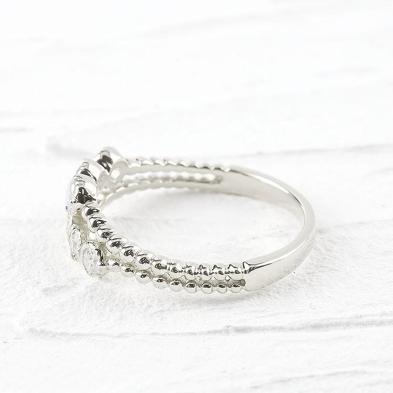 高知インター店 ゴールド リング レディース ダイヤモンド ブルームーンストーン 2連 指輪 ホワイトゴールドk10 婚約指輪 エンゲージリング ピンキーリング 宅送 World Of Heating De