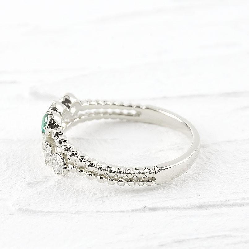 開梱 設置 無料 ダイヤ ボール婚約指輪 Pt900 指輪 2連 エメラルド ダイヤモンド リング プラチナ 万能ファッションリング ボール装飾がキラキラ輝く 安い クリスマス 送料無料 人気 女性 ピンキーリング エンゲージリング レディースアクセサリー