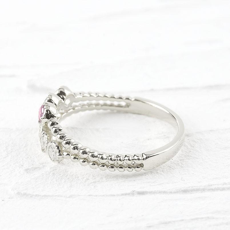 可愛いクリスマスツリーやギフトが 安い ダイヤ ボール婚約指輪 Pt900 指輪 2連 ピンクトルマリン ダイヤモンド レディース リング プラチナ 万能ファッションリング ボール装飾がキラキラ輝く エンゲージリング 送料無料 人気 女性 ピンキーリング レディース