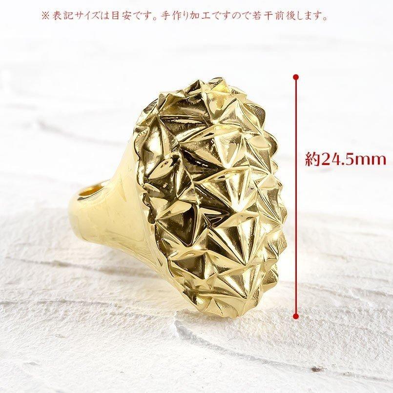 ゴールド リング メンズ ワニガメ 甲羅 指輪 10金 10k イエローゴールドk10 幅広 ピンキーリング 地金 亀 個性的 男性 送料無料 人気 セール saleの画像