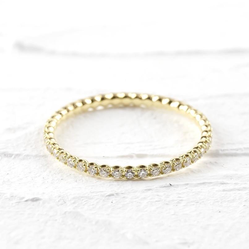 18金 リング ダイヤモンド フルエタニティ 指輪 ゴールド 18k イエローゴールドk18 婚約指輪 ダイヤ 安い エンゲージリング ピンキーリング 送料無料 人気 saleの画像