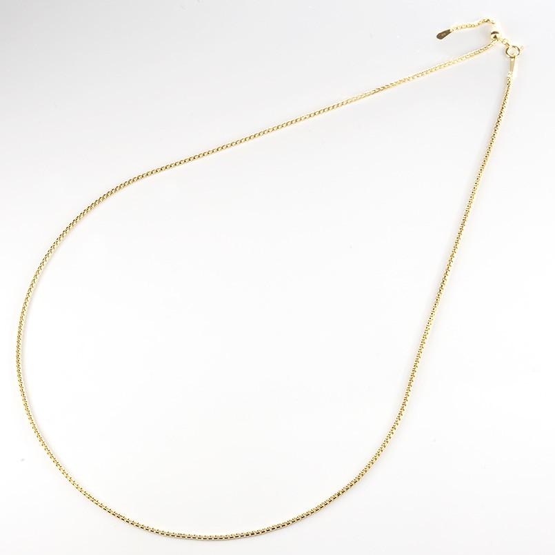 海外最新 18金 ネックレス チェーン レディース ラウンドボックスチェーン 中空 18k イエローゴールドk18 地金ネックレス チェーンのみ スライド式 あすつく 正規激安 Emov Ir
