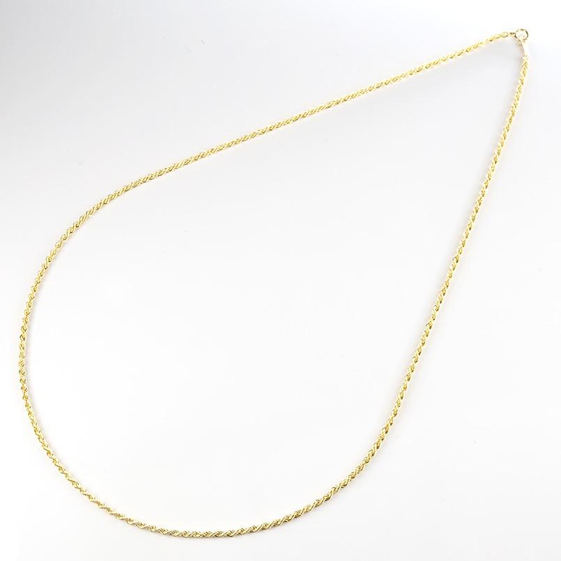 18金 ネックレス チェーンのみ 45cm レディース ロープチェーン 中空 ゴールド 18K イエローゴールドk18 地金 送料無料 セール saleの画像