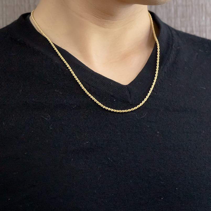 18金 ネックレス チェーン レディース ロープチェーン 中空 ゴールド 18K イエローゴールドk18 地金ネックレス チェーンのみ 送料無料 セール saleの画像