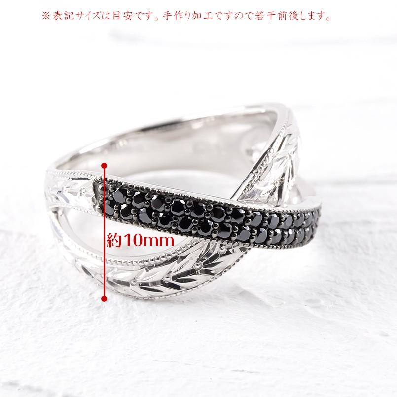 ゴールド リング ブラックダイヤモンド 月桂樹 指輪 ミル打ち ホワイトゴールドk10 婚約指輪 ダイヤ 安い エンゲージリング 幅広 送料無料 セール saleの画像