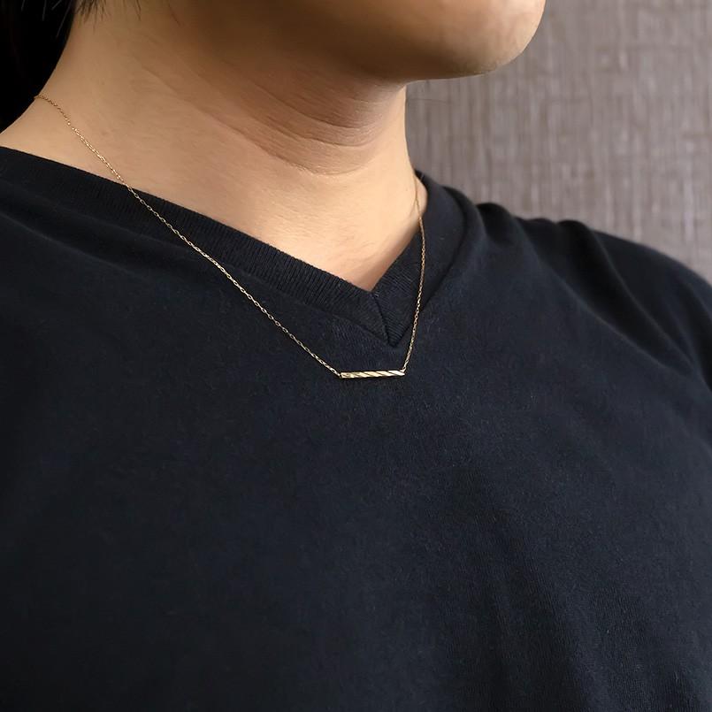 18金 ネックレス ペア メンズ レディース ラインネックレス バーネックレス ゴールド 18k イエローゴールドk18 チェーン あすつく 送料無料 人気｜atrus｜04