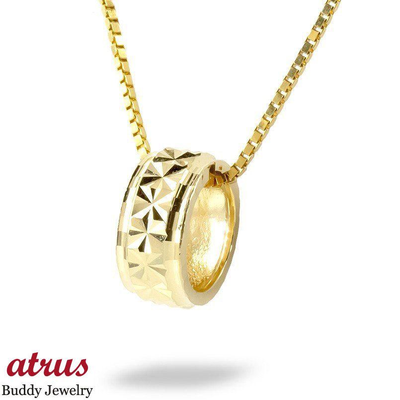 18金 リングネックレス トップ ベビーリング カット ペンダント ゴールド 18K イエローゴールドk18 女性 ネックレス あすつく 送料無料 人気 セール SALE