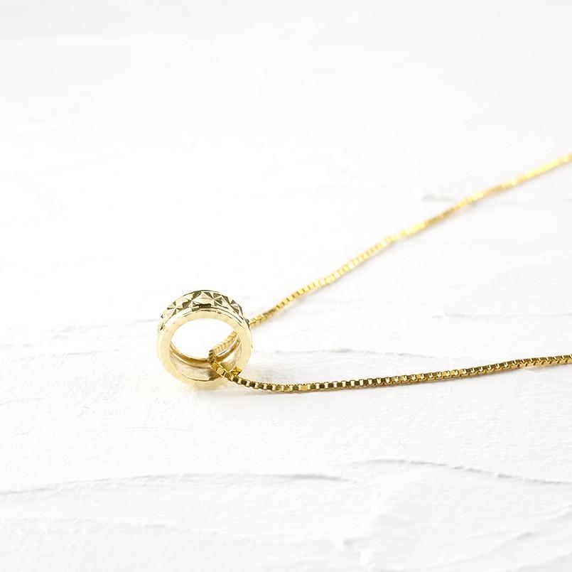 18金 リングネックレス トップ ベビーリング カット ペンダント ゴールド 18K イエローゴールドk18 女性 ネックレス あすつく 送料無料 人気 セール SALE_5