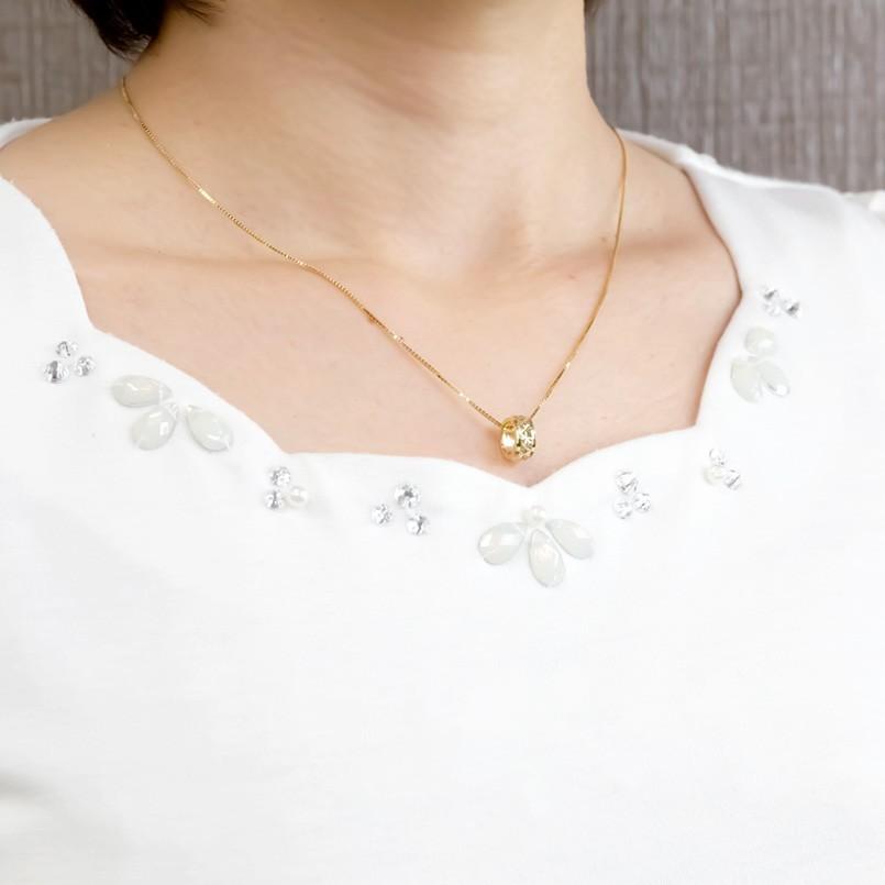 18金 リングネックレス トップ ベビーリング カット ペンダント ゴールド 18K イエローゴールドk18 女性 ネックレス あすつく 送料無料 人気 セール SALE_1
