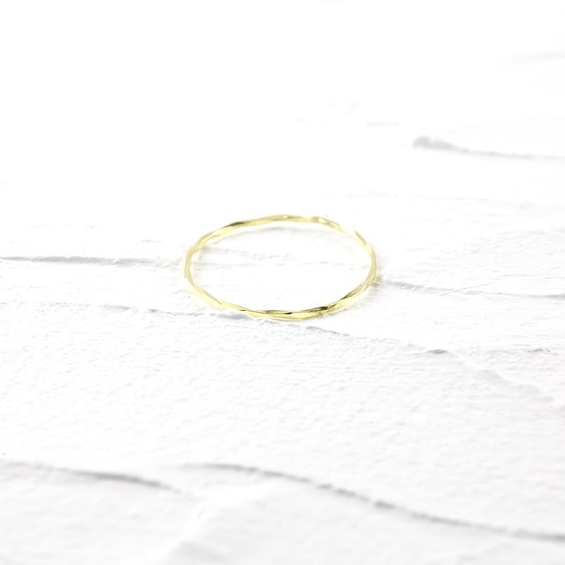 18金 ペアリング 2本セット 華奢 細い メンズ レディース 指輪 ペア カット ゴールド 18k 結婚指輪 安い 男性 女性 送料無料 セール saleの画像