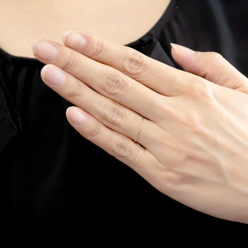 ジュエリー工房アトラス 18金 ペアリング 2本セット 華奢 細い メンズ