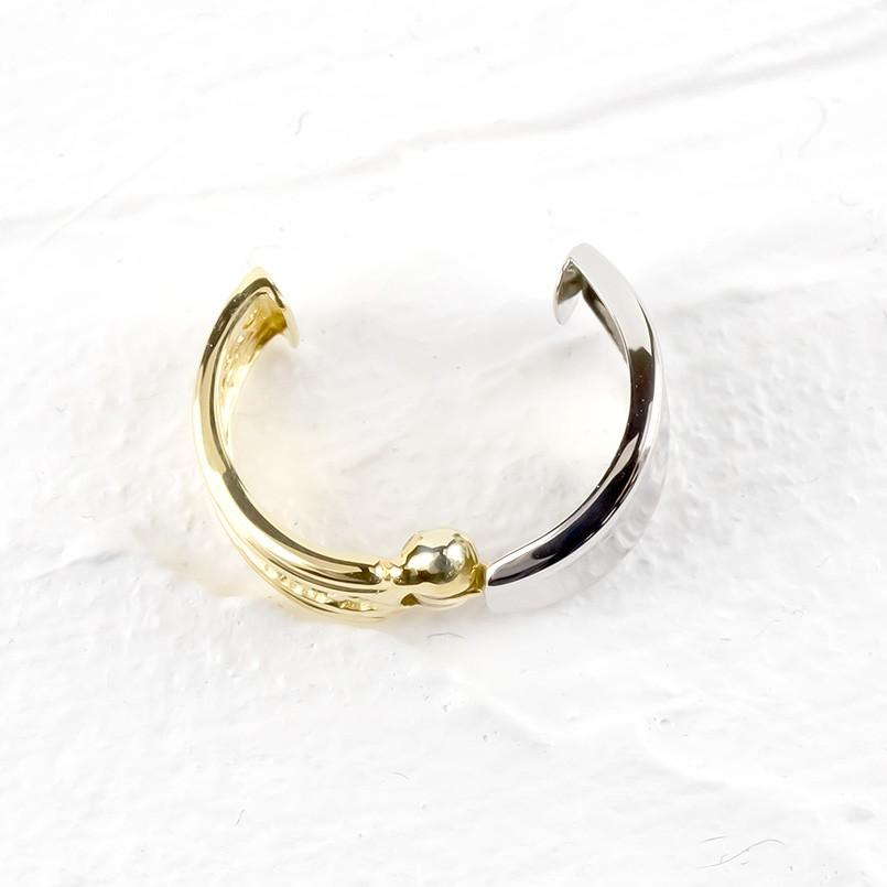 プラチナ 18金 ピアリング 正規品 イヤーカフ 片耳 フープ 痛くない イヤリング pt900 ゴールド 18k k18 透かし 地金 男女兼用 あすつく 送料無料 人気 saleの画像