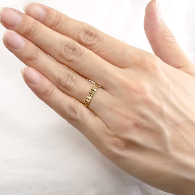18金 リング レディース 指輪 地金 カット ゴールド 18k イエローゴールドk18 婚約指輪 安い エンゲージリング ピンキーリング 女性 送料無料 セール saleの画像