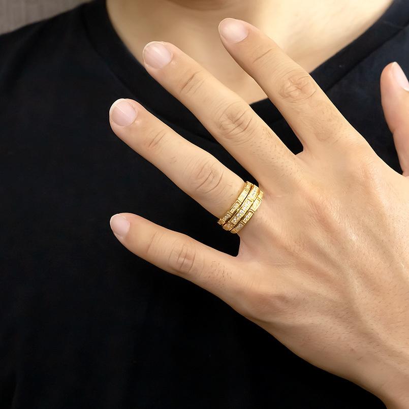 ★11時間以内発送★美品 18金 リング ダイヤモンド メンズ 指輪 ゴールド 18k イエローゴールドk18 ピンキーリング リング 幅広 レンガ調 ブリック 送料無料 人気 セール SALE 【RIZ3131599638】(109450円)