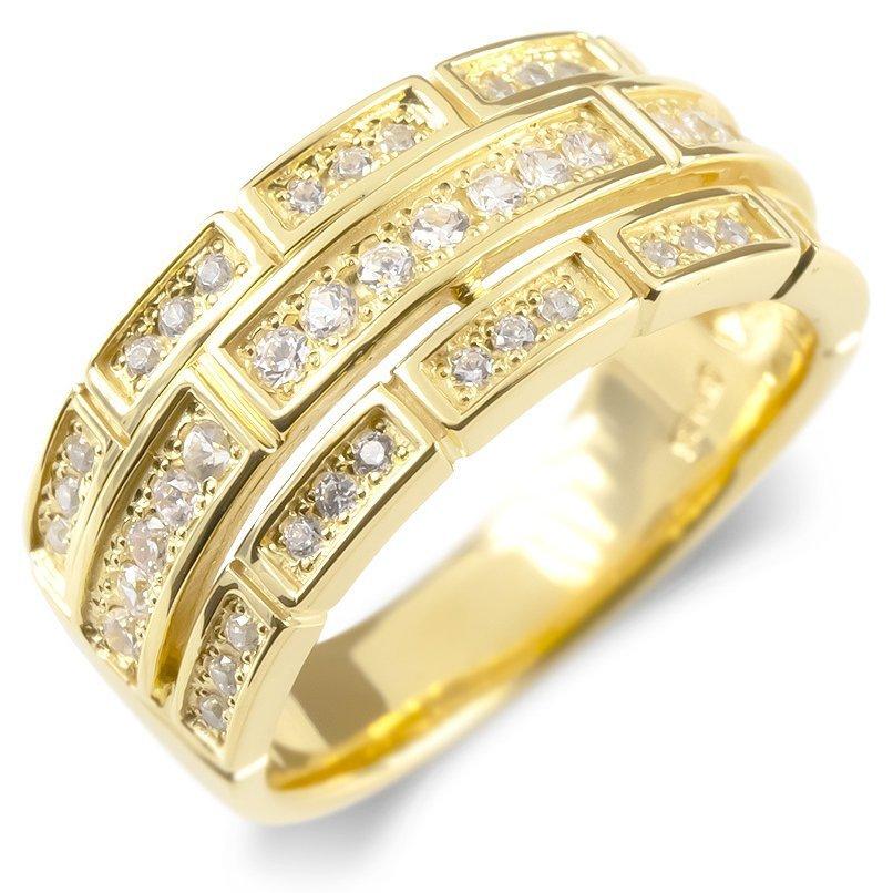 18金 リング ダイヤモンド メンズ 指輪 ゴールド 18k イエローゴールドk18 ピンキーリング リング 幅広 レンガ調 ブリック 送料無料 人気 セール SALE(87560円)
