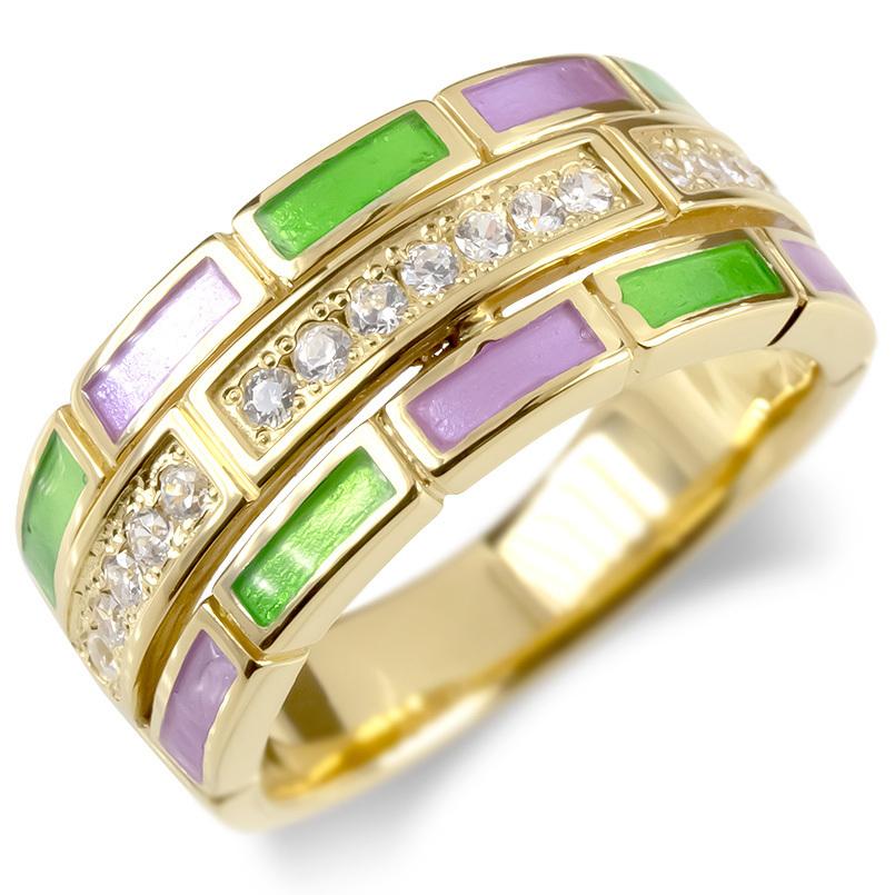 ゴールド リング キュービックジルコニア エポキシ樹脂 指輪 10金 イエローゴールドk10 婚約指輪 安い ピンキーリング 幅広 レンガ調 送料無料 セール SALE
