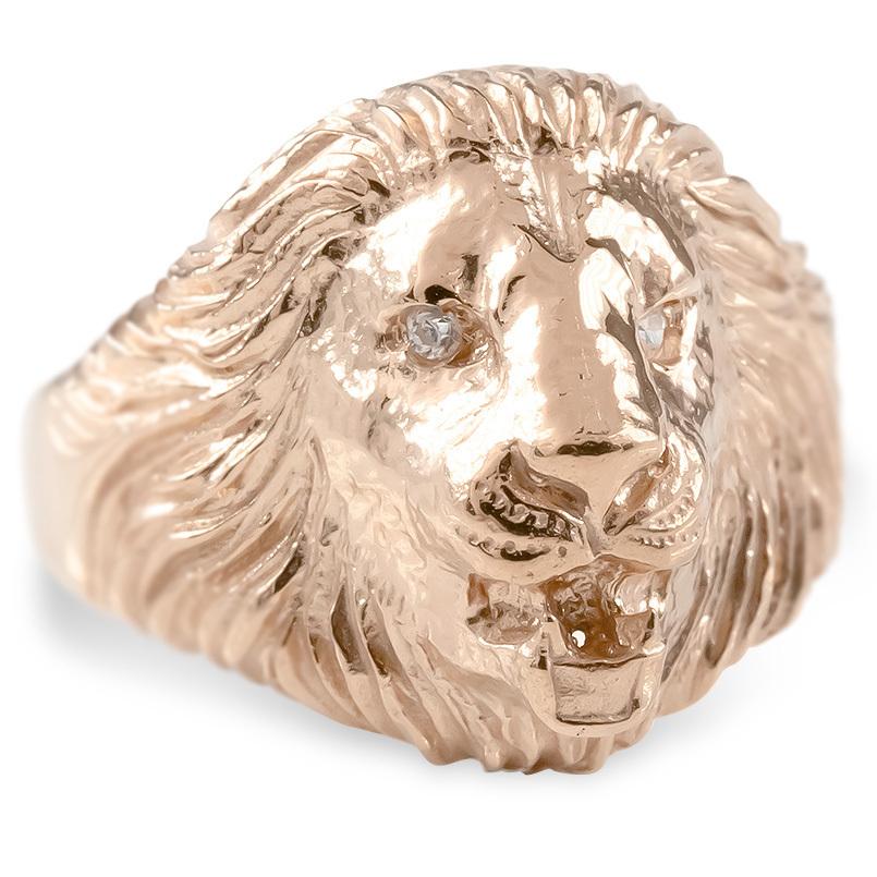 ジュエリー工房アトラス 18金 リング ライオン ダイヤモンド 指輪  