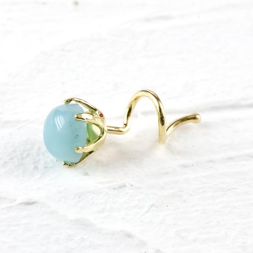 ピアス 18金 ラリマー キャッチのいらないピアス 装着簡単 つけっぱなし キャッチナッシャー ゴールド 18K 女性 シンプル あすつく 送料無料 セール saleの画像