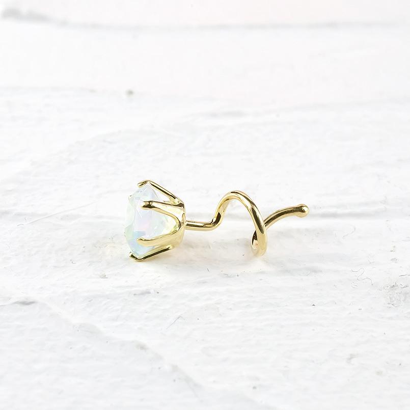 ピアス 18金 オパール つけっぱなし 装着簡単 キャッチのいらないピアス キャッチナッシャー ゴールド 18K 10月誕生石 あすつく 送料無料 セール saleの画像