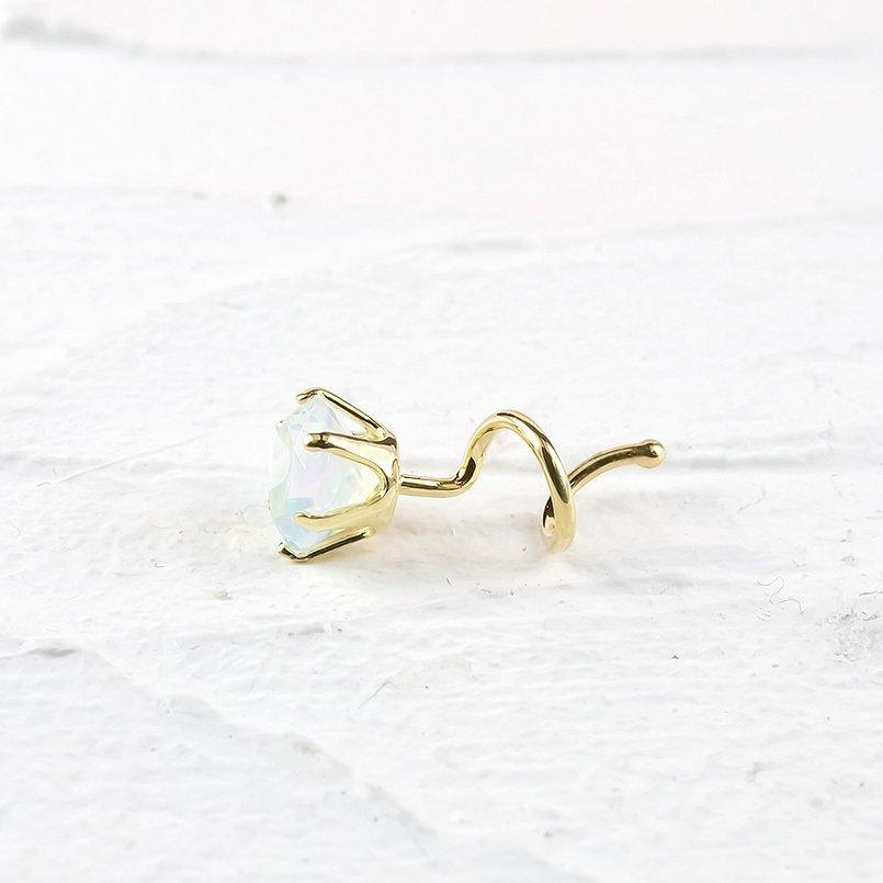 ピアス 18金 オパール つけっぱなし 装着簡単 キャッチのいらないピアス キャッチナッシャー ゴールド 18K 10月誕生石 あすつく 送料無料 セール saleの画像