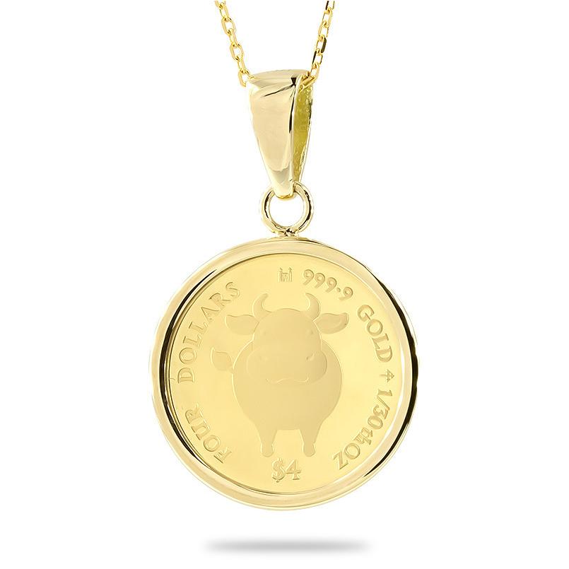 アウトレット送料無料 24金 ネックレス トップ コイン 純金 丑年 牛 21年 純金貨 エリザベス女王 イギリス イエローゴールドk18 1 30オンス リバーシブル ケース付 あすつく 想像を超えての Www Skylanceronline Com