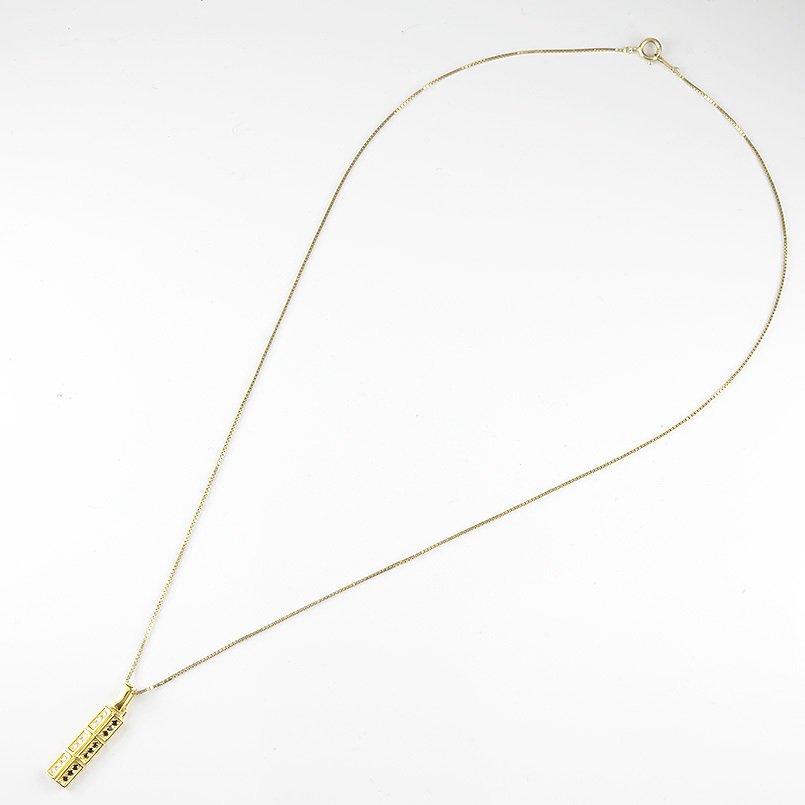 ゴールド ネックレス メンズ ダイヤモンド ブラックダイヤモンド トップ バーネックレス 10金 10K イエローゴールドk10 ペンダント 送料無料 セール saleの画像