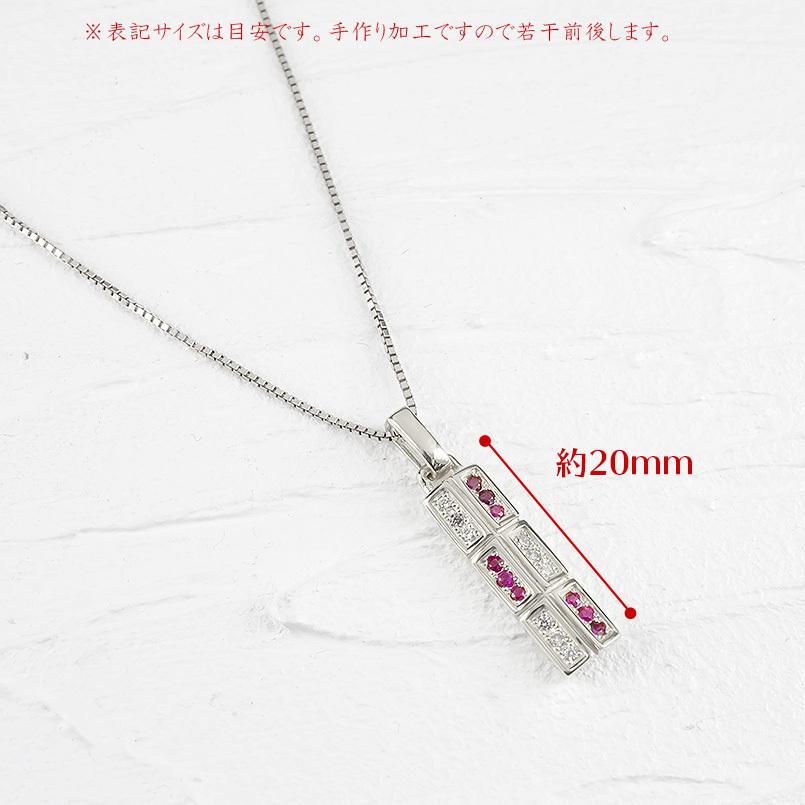 シルバー ネックレス メンズ ダイヤモンド ルビー トップ バーネックレス sv925 ペンダント チェーン 男性用 シンプル 送料無料 人気 セール SALE_4