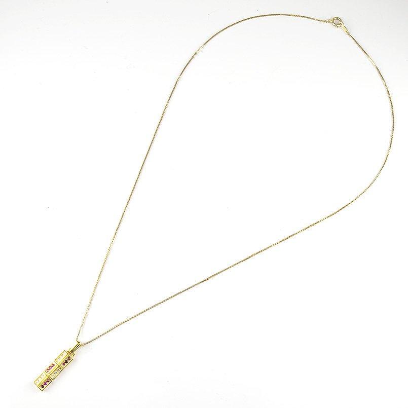 ゴールド ネックレス メンズ ダイヤモンド ルビー トップ バーネックレス 10金 10K イエローゴールドk10 ペンダント 男性 シンプル 送料無料 セール saleの画像