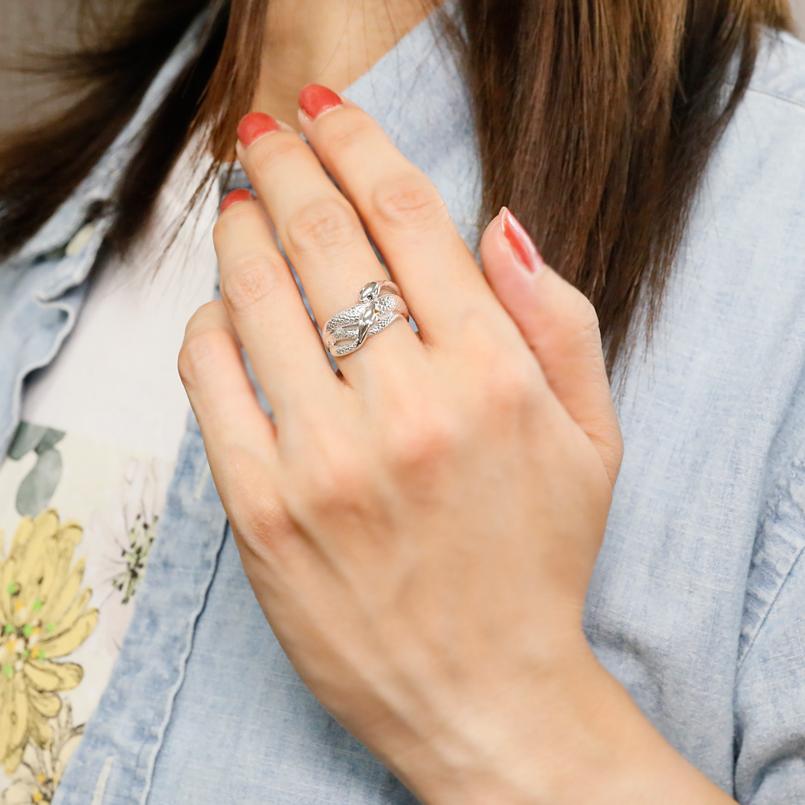 ジュエリー工房アトラス シルバー リング レディース 蛇 双頭 お守り