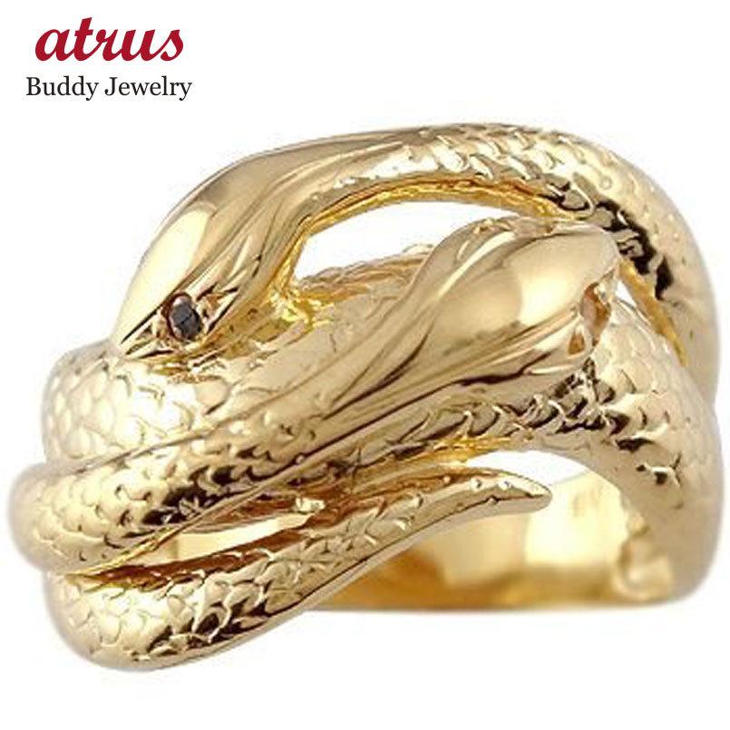 リング ゴールド ピンキーリング ブラックダイヤモンド シトリン