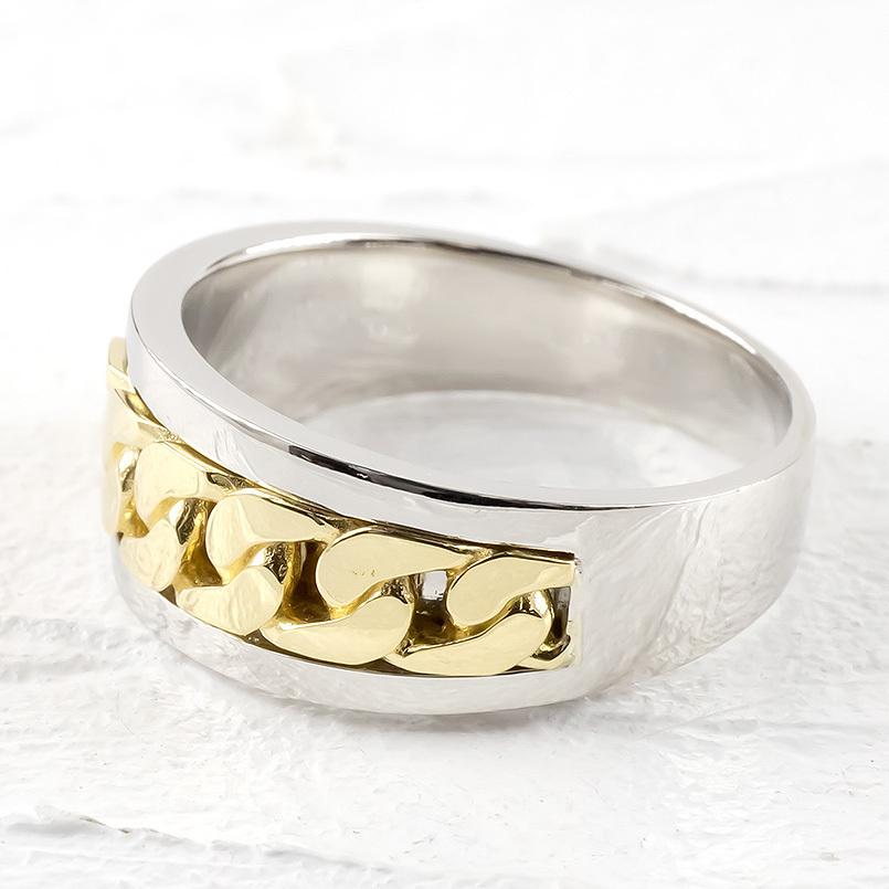 特売 プラチナ 18金 リング メンズ 喜平 指輪 Pt950 ゴールド 18k コンビ イエローゴールドk18 太め ピンキーリング 男性 幅広 メーカー包装済 Uni Labs Com