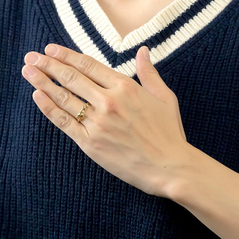 18金 リング ゴールド 猫 指輪 イエローゴールドk18 婚約指輪 安い エンゲージリング ピンキーリング リング 女性 ネコ cat 送料無料 セール saleの画像