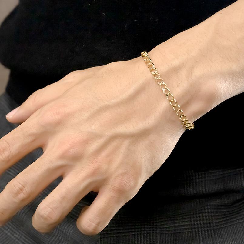 18金 メンズ バングル 喜平 シングル ブレスレット シンプル 地金 ゴールド 18k イエローゴールドk18 男性 キヘイ 送料無料 人気 セール saleの画像