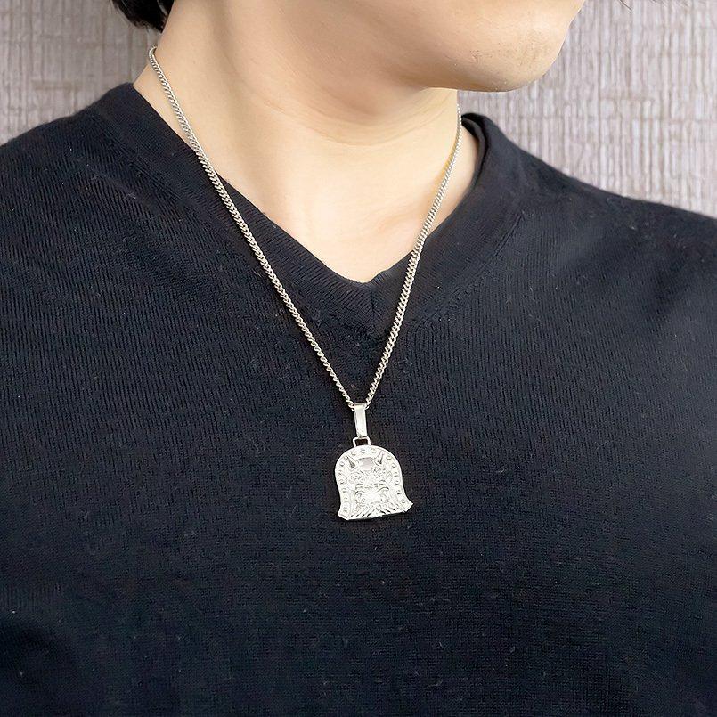 シルバー ネックレス トップ メンズ 喜平用 鬼瓦 ペンダント キヘイ sv925 男性用 シンプル 厄除け 鬼 送料無料 人気 セール saleの画像