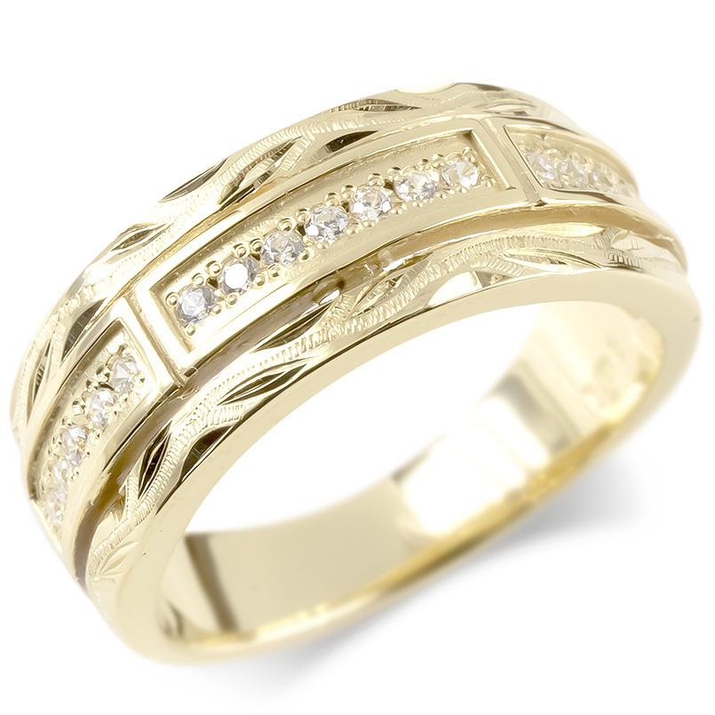 18金 リング キュービックジルコニア 指輪 ゴールド 18k イエローゴールドk18 婚約指輪 安い エンゲージリング ピンキーリング 幅広 セール  SALE 売れ済特注