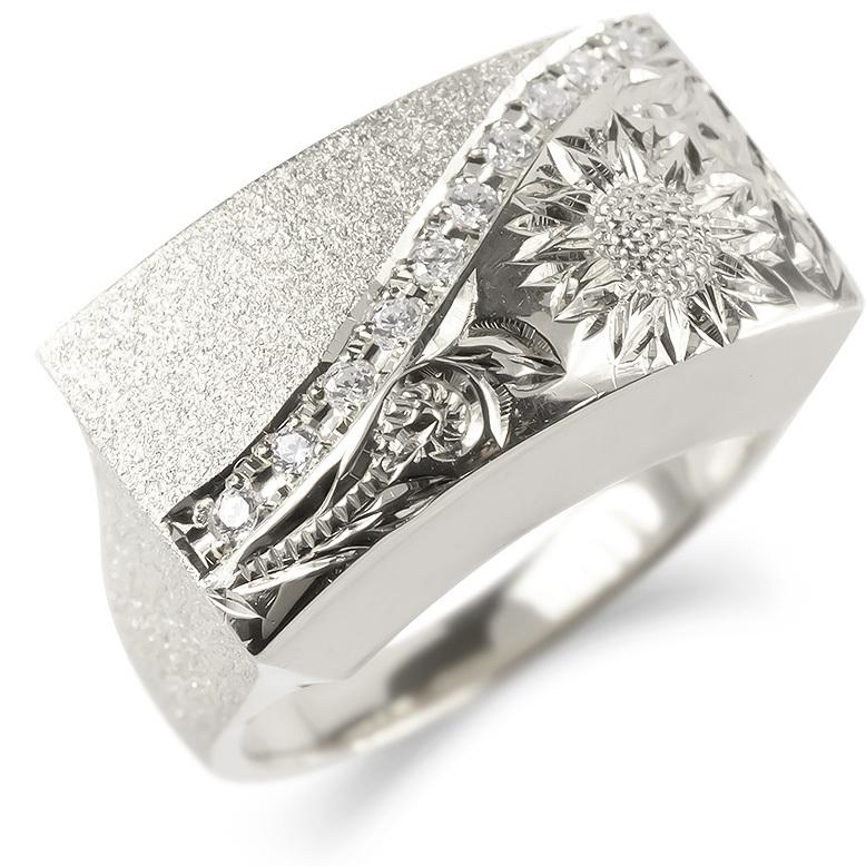 ゴールド リング ダイヤモンド ひまわり レディース 指輪 ホワイトゴールドk10 婚約指輪 ダイヤ 安い エンゲージリング 幅広 リング 送料無料 セール SALE