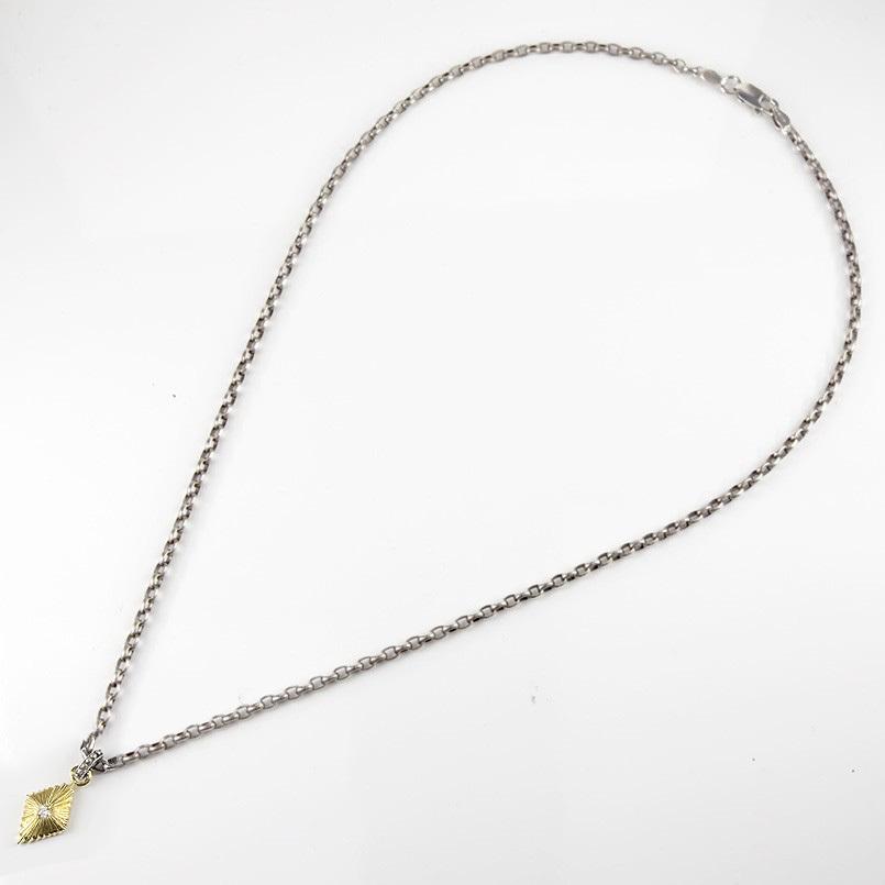 純金 ネックレス 24金 トップ メンズ ダイヤモンド 一粒 シルバー 24k ペンダントトップ 燻し チェーン sv925 男性 シンプル 送料無料 人気 セール saleの画像