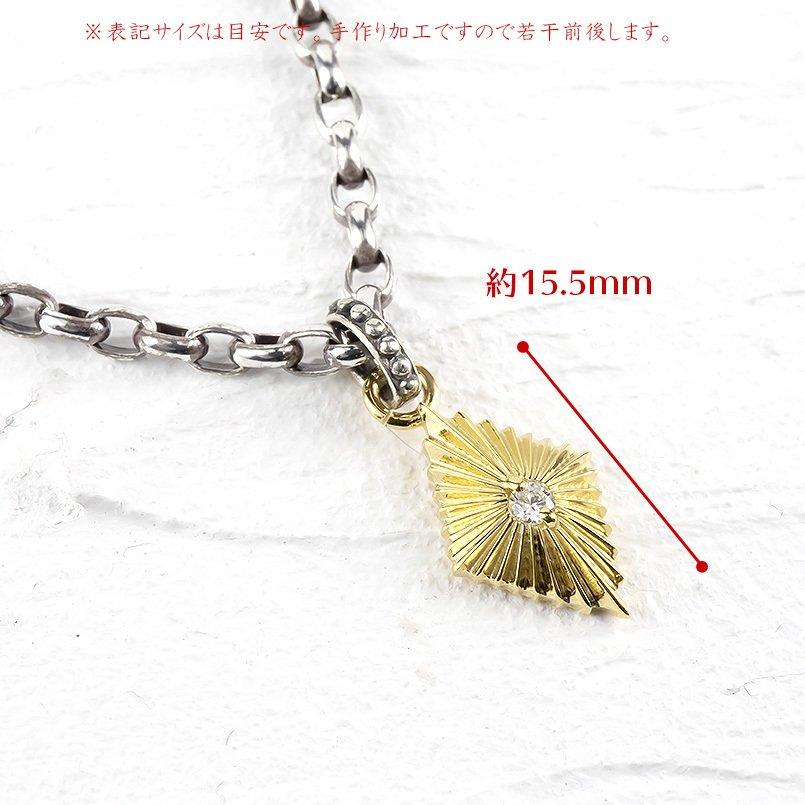 純金 ネックレス 24金 トップ メンズ ダイヤモンド 一粒 シルバー 24k ペンダントトップ 燻し チェーン sv925 男性 シンプル 送料無料 人気 セール saleの画像