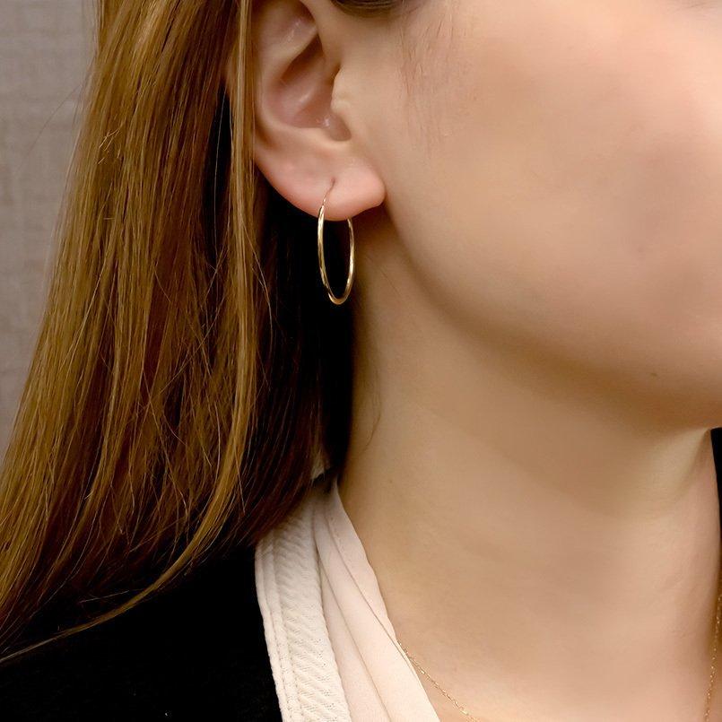 ピアス 18金 リング フープ レディース ゴールド イエローゴールドk18 18k シンプル 地金 女性 人気 あすつく 送料無料 セール saleの画像