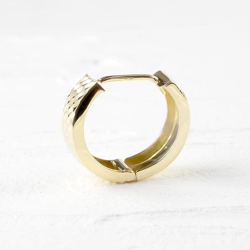 ピアス 18金 リング フープ カット メンズ ゴールド イエローゴールドk18 18k シンプル 地金 幅広 男性 人気 あすつく 送料無料 セール saleの画像