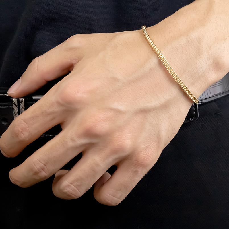 18金 ブレスレット メンズ チェーンのみ 18cm ゴールド18k イエロー