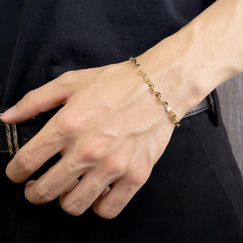 超格安価格 ゴールド ブレス 地金 エクレアチェーン イエローゴールドk18 18cm メンズ ブレスレット 18金 18金 母の日 送料無料 あすつく シンプル 男性 K18 18k ブレスレット Demolition Training